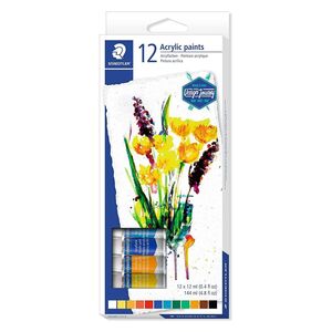 Staedtler Acrylic Paint Tubes - Assorted Colours (Pack Of 12)
