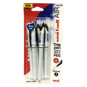 Uniball Air Micro Pen - White Barrel - Blue Ink (Pack Of 6)