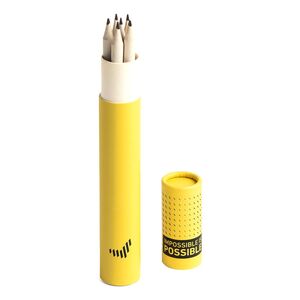 Impossible Is Possible Eco Hard Black Pencils - Bright Yellow (Pack of 6)