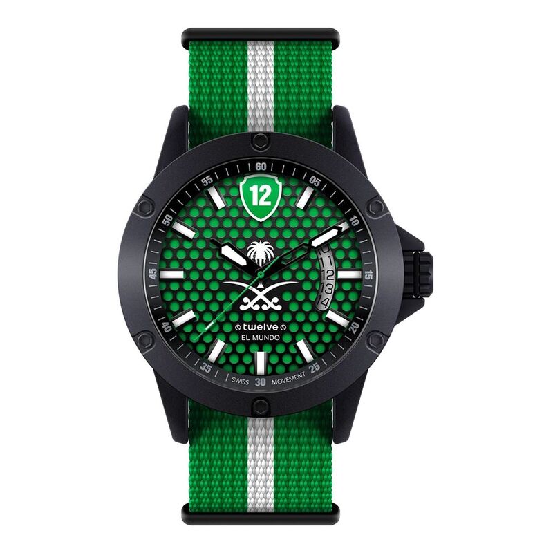 Twelve WSAU1L Saudi Arabia Themed Unisex Wristwatch - Large - 44mm
