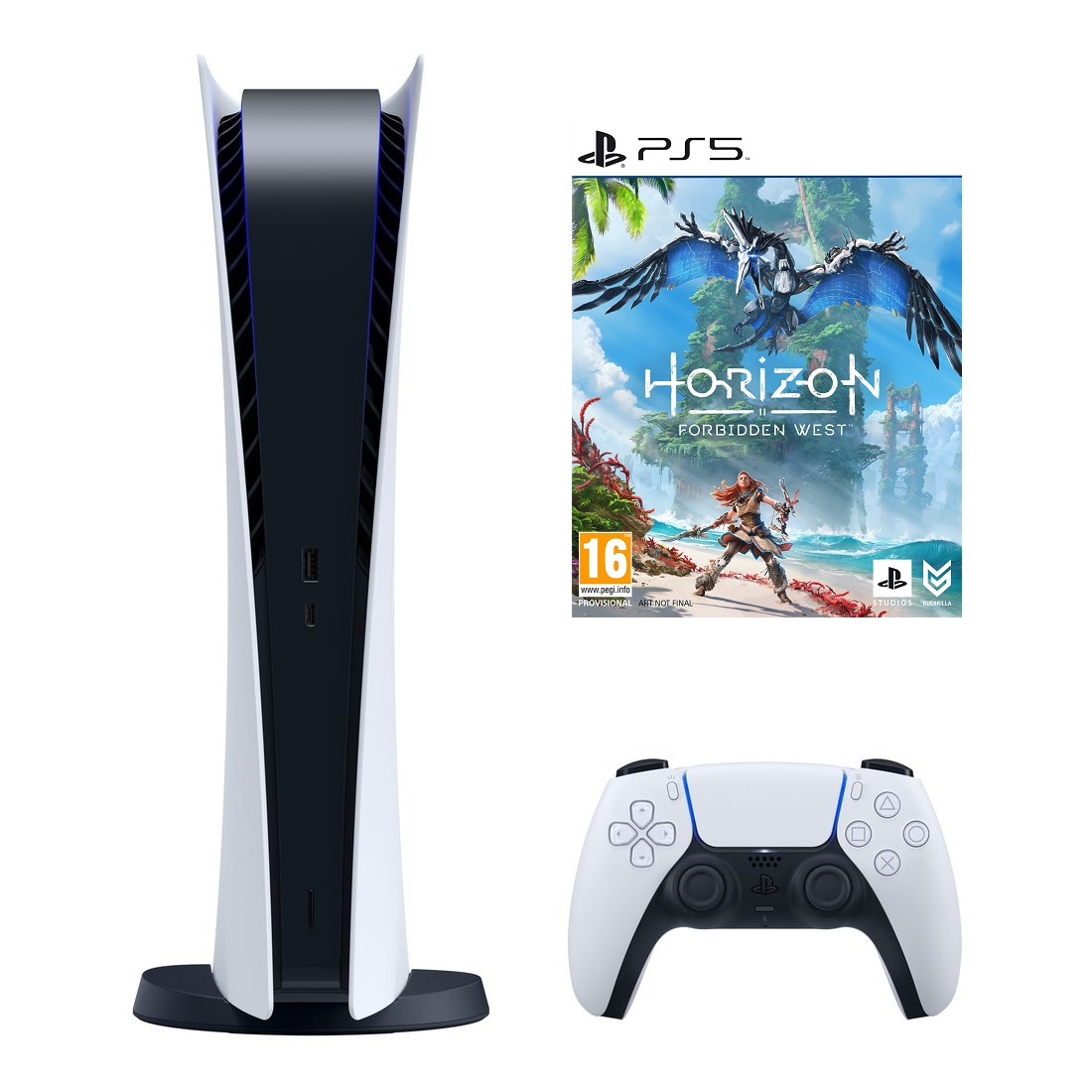 Sony PlayStation PS5 Console (Digital) + Horizon Forbidden West (Digital Code)