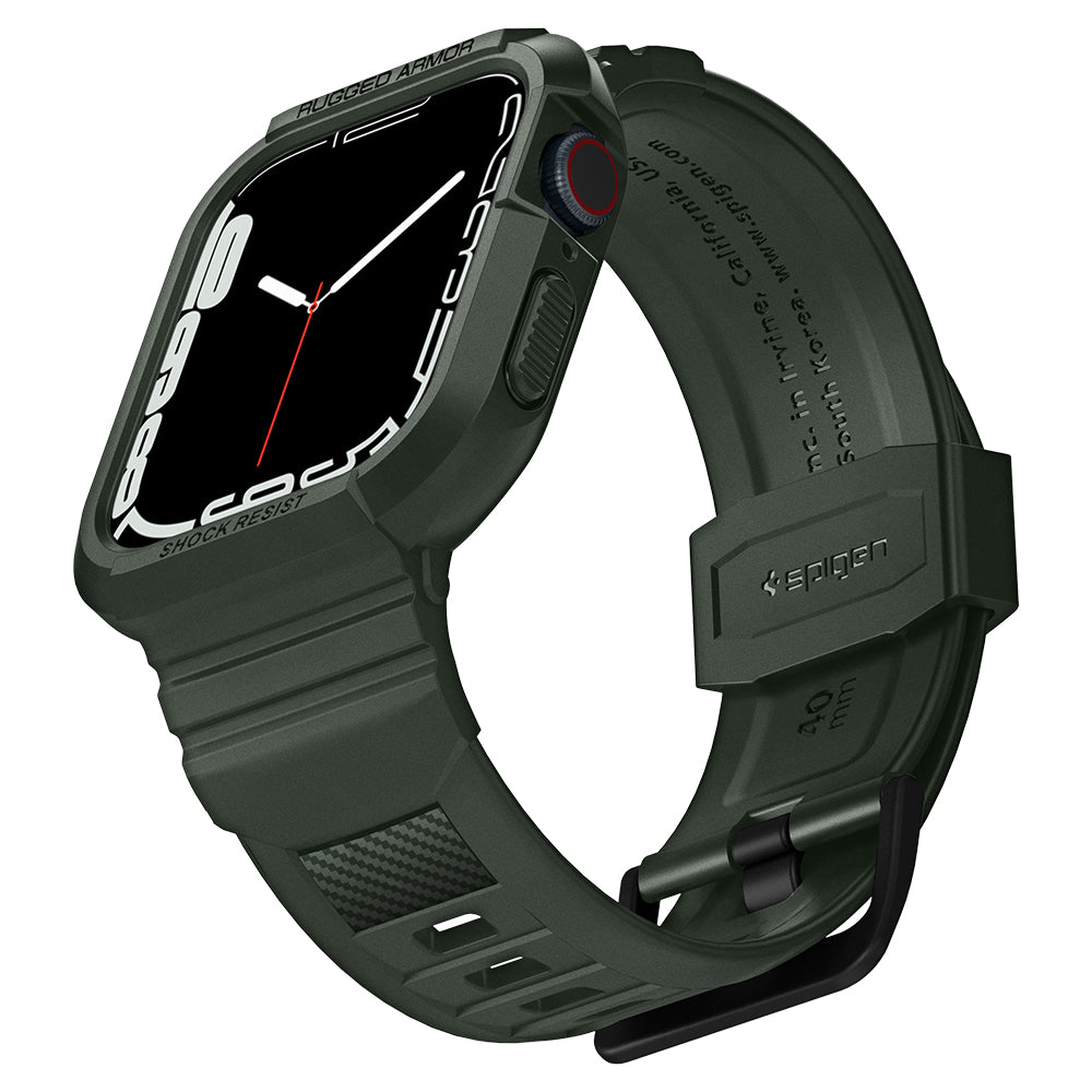 Spigen Rugged Armor Pro Case for Apple Watch Series 7/6/SE/5/4 (41mm/40mm) - Military Green