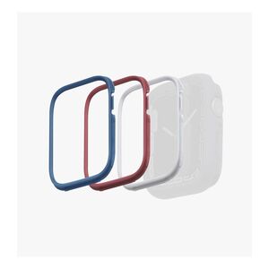 Uniq Moduo 3-in-1 PC Bezel Protector for Apple Watch 45/44mm - Blue/Red/White (Bundle)