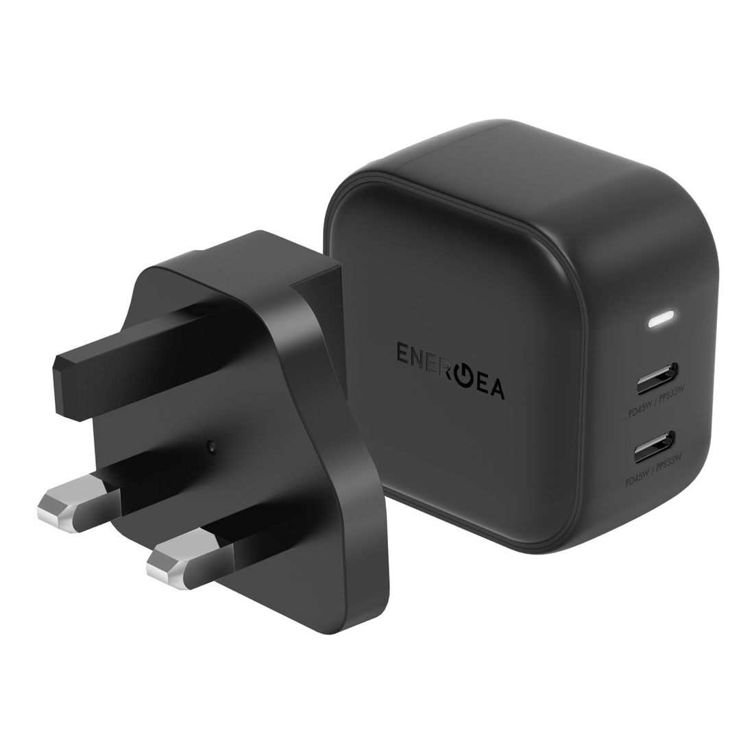 Energea Travelite GaN45 2C PD/PPS 45W Wall Charger - Black (US/UK)