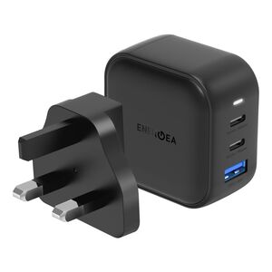 Energea Travelite GaN66 2C1A PD/PPS/QC3.0 66W Wall Charger - Black (US/UK)