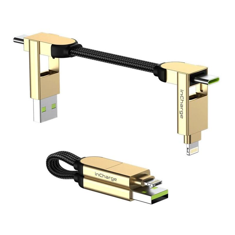 Rolling Square inCharge X Universal Charging Cable - Marble Beige
