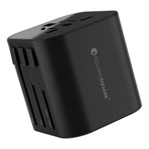Rolling Square Travel Adapter - Black