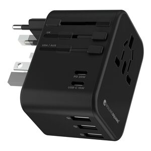 Rolling Square Travel Adapter 35.5W - Black