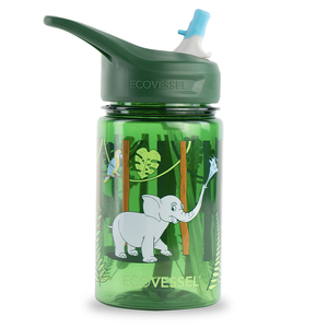 Ecovessel Splash Kids Water Bottle 355ml Jungle Blue