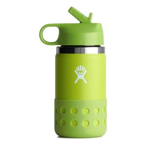 Hydroflask Kids Wide Mouth Straw Lid & Boot Stainless Steel Water Bottle 355ml - Firefly