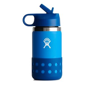 Hydroflask Kids Wide Mouth Straw Lid & Boot Stainless Steel Water Bottle 355ml - Lake