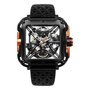 Ciga Design X Series Great Ape Stainless Steel Hollow Design Wrist Watch - Black & Orange