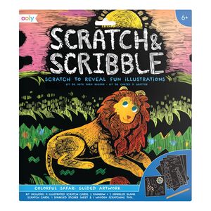 Ooly Scratch & Scribble Colouring Book - Colorful Safari