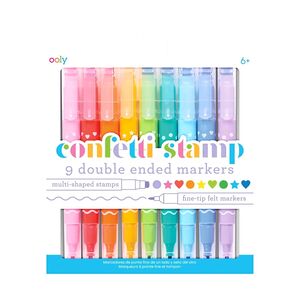 Ooly Confetti Stamp Double Ended Markers (Set of 9)