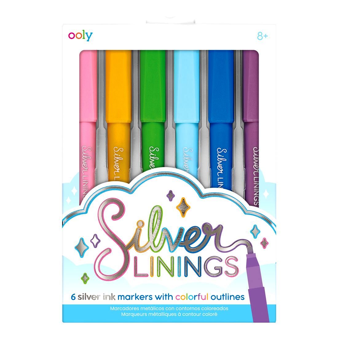 Ooly Silver Linings Outline Markers (Set of 6)