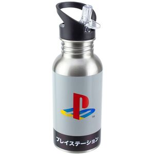 Paladone Playstation Heritage Metal Water Bottle with  Straw