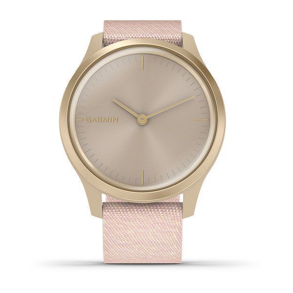 Garmin vivomove Luxe 42mm Light Gold Aluminium Case with Blush Pink Woven Nylon Band Smartwatch
