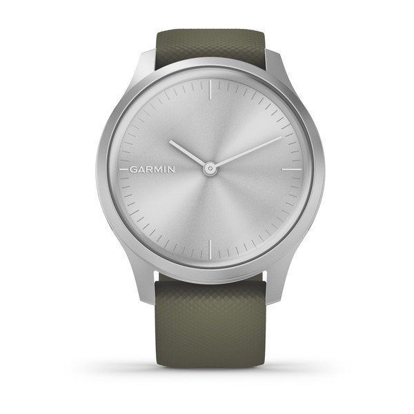 Garmin vivomove Luxe 42mm Silver Aluminium Case with Moss Silicone Band Smartwatch
