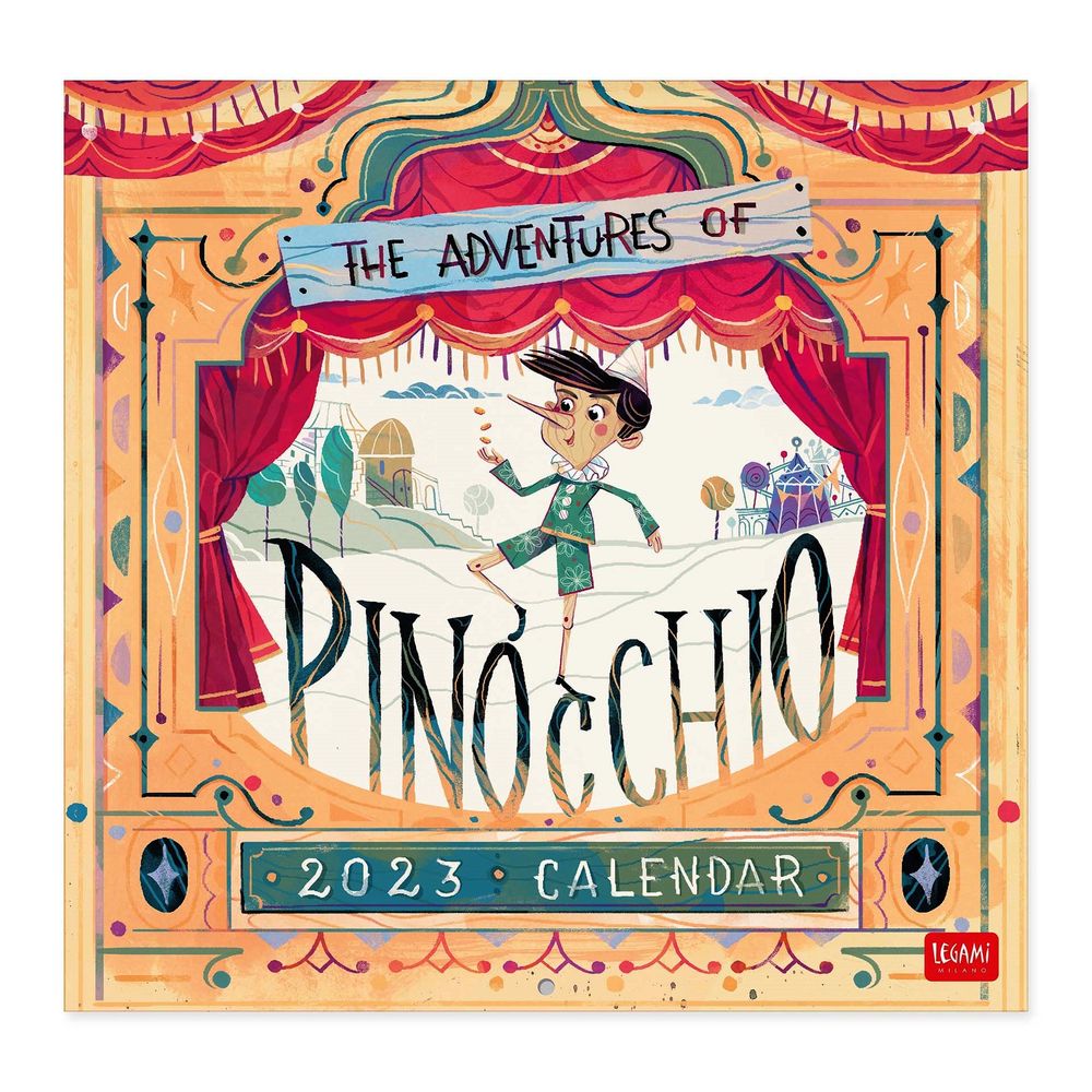Legami Uncoated Paper Calendar 2023 (30 x 29 cm) - Pinocchio