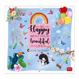 Legami Uncoated Paper Calendar 2023 (30 x 29 cm) - Live Happy