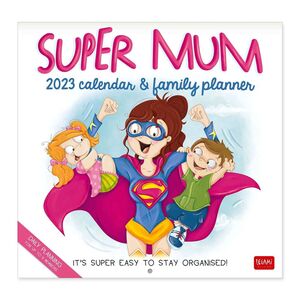 Legami Uncoated Paper Calendar 2023 (30 x 29 cm) - Super Mum