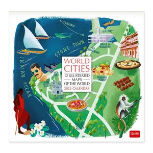 Legami Uncoated Paper Calendar 2023 (30 x 29 cm) - World Cities