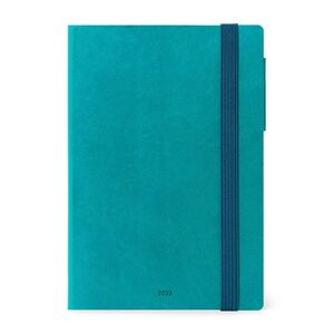 Legami Medium Weekly Diary with Notebook 12 Month 2023 (12 x 18 cm) - Petrol Blue