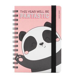 Legami Small Weekly Spiral Bound Diary 12 Month 2023 (9.5 x 13 cm) - Panda