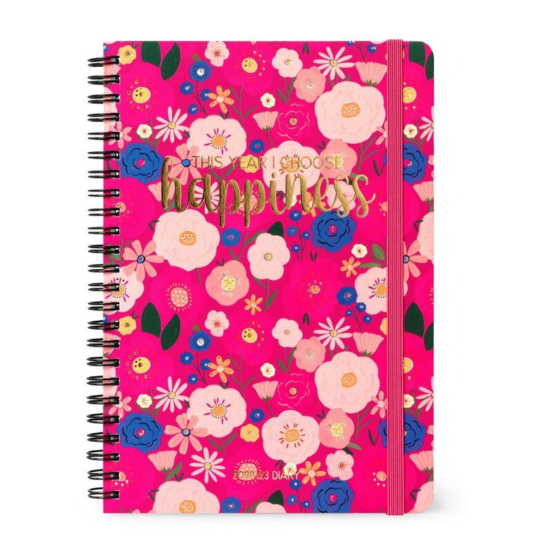 Legami Large Weekly Spiral Bound Diary 16 Month 2022/2023 (15 x 21 cm) - Flowers