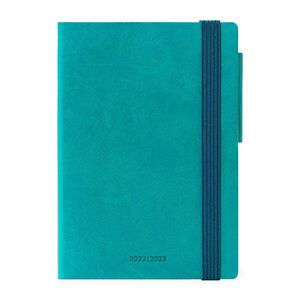 Legami Small Weekly Diary with Notebook 18 Month 2022/2023 (9.5 x 13 cm) - Petrol Blue