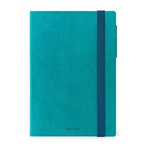 Legami Medium Weekly Diary with Notebook 18 Month 2022/2023 (12 x 18 cm) - Petrol Blue