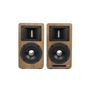 Edifier Air Pulse A80-BN Wood Styling Active Bookshelf Speakers - Brown BT