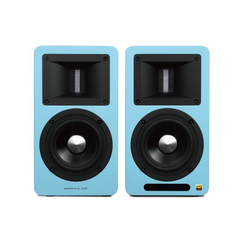 Edifier Air Pulse A80-BL Tiffany Wood Styling Active Bookshelf Speakers - Blue BT