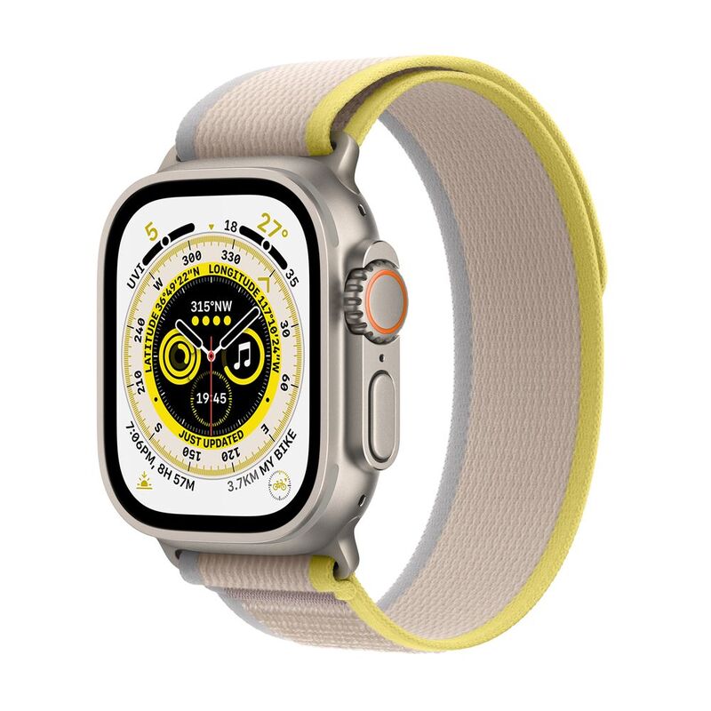 Apple Watch Ultra GPS + Cellular 49mm Gold Titanium Case with Yellow Beige Trail Loop - M/L