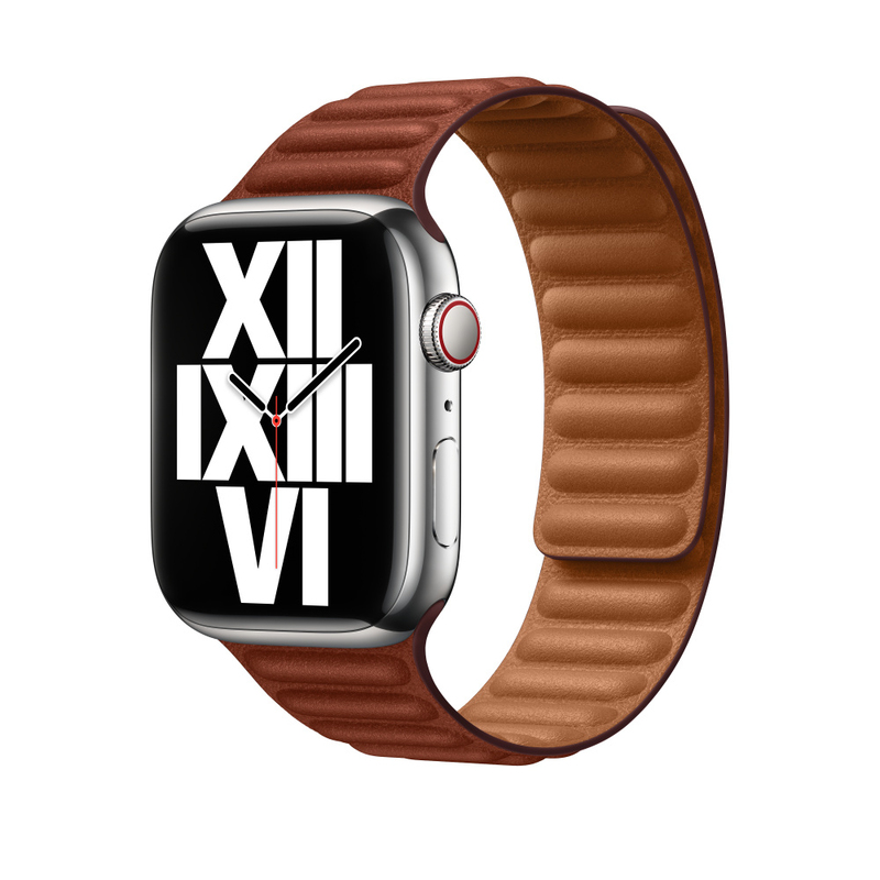 Apple 45mm Leather Link for Apple Watch - Umber - M/L