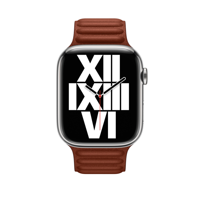 Apple 45mm Leather Link for Apple Watch - Umber - M/L