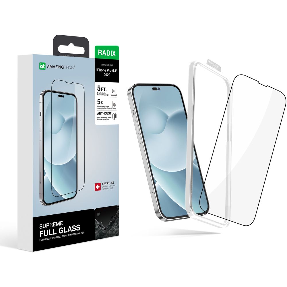 AMAZINGThing iPhone 14 Pro Screen Protector 2.75D Fully Coveredradix Glass