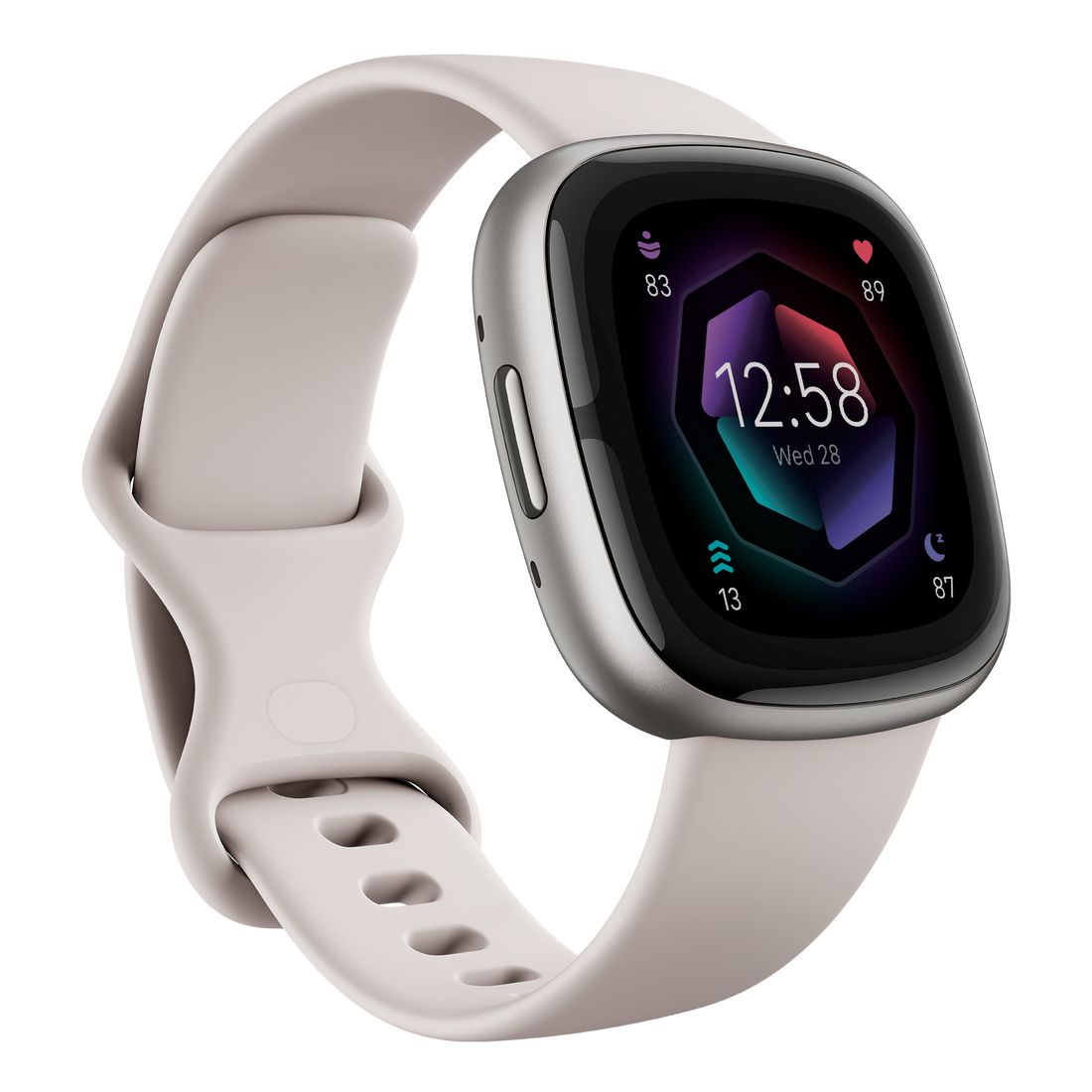 Fitbit Sense 2 Fitness Smartwatch - Lunar White / Platinum Aluminum