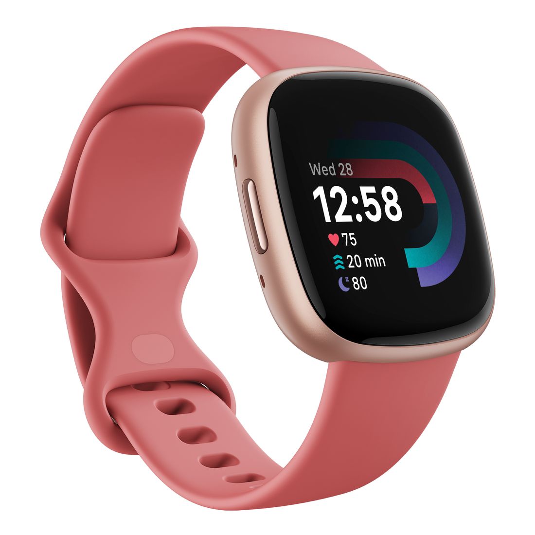 Fitbit Versa 4 Fitness Smartwatch - Pink Sand / Copper Rose Aluminum
