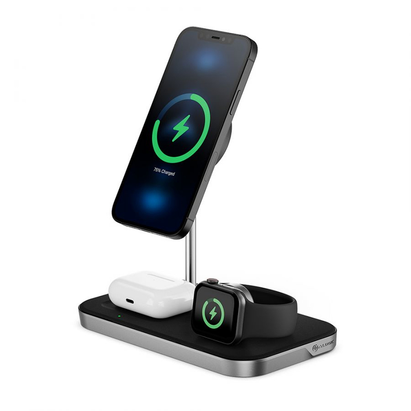ALOGIC MagSpeed 3-In-1 Wireless Charging Station - Black