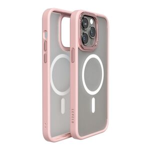 Levelo Magsafe Kayo Matte Back Case for iPhone 14 Pro Max - Matte Clear/Pink