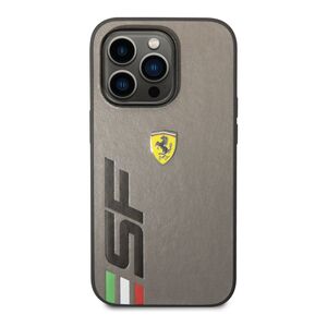 Ferrari PU Leather Case Printed Big Sf Logo iPhone 14 Pro - Grey