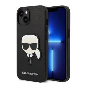Karl Lagerfeld PU Saffiano Case with Karl Head Patch iPhone 14 Plus - Black
