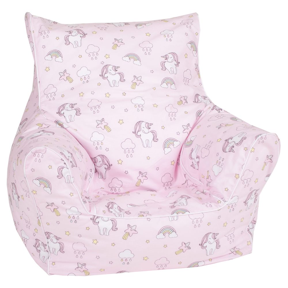 Delsit Bean Chair - Unicorns - Pink
