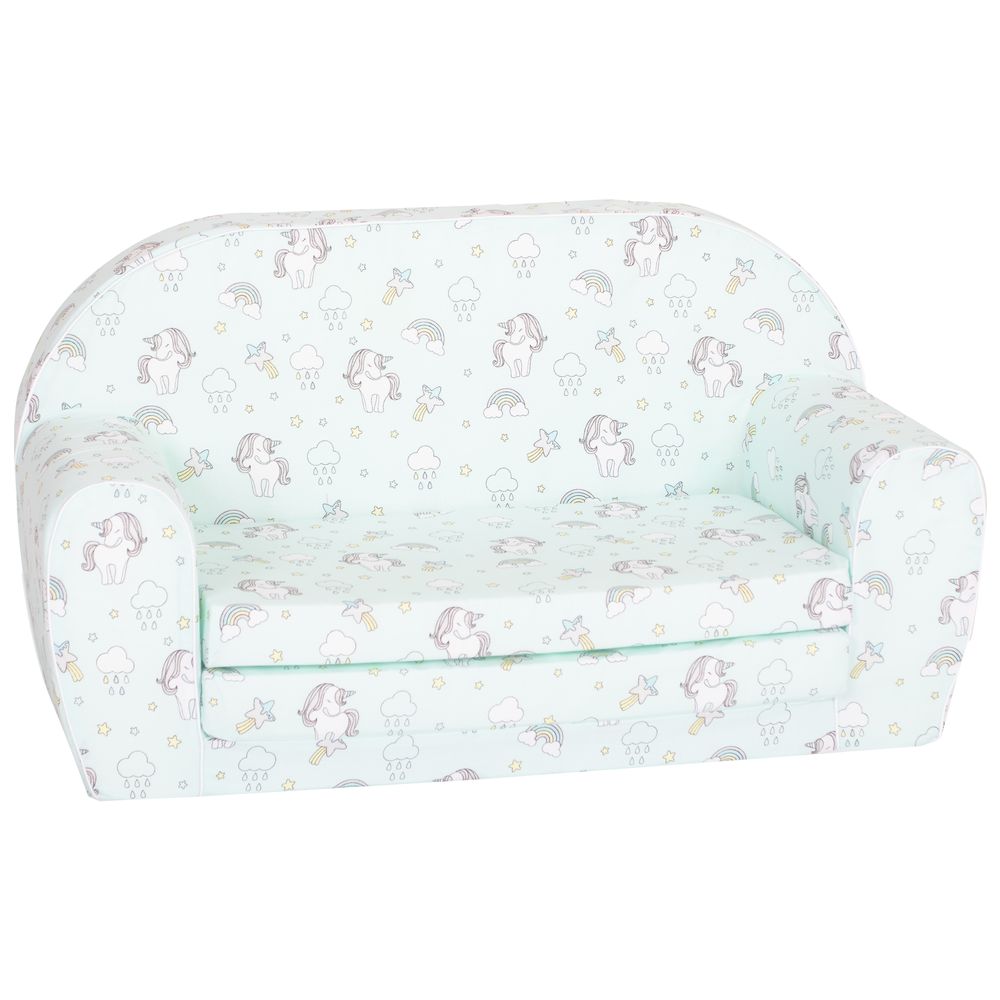 Delsit Sofa Bed - Unicorns - Mint (80cm)