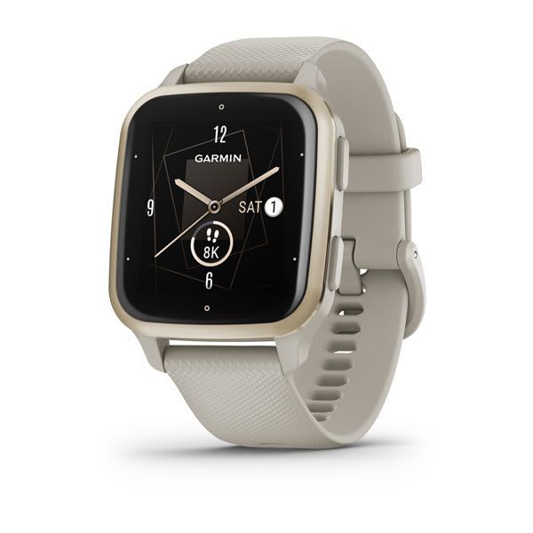 Garmin Venu Sq 2 - Music Edition Smartwatch - French Gray/Cream Gold