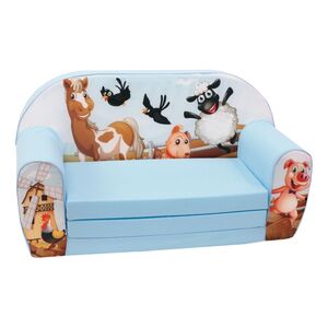 Delsit Farm Animal Kids' Sofa Bed Sky Blue