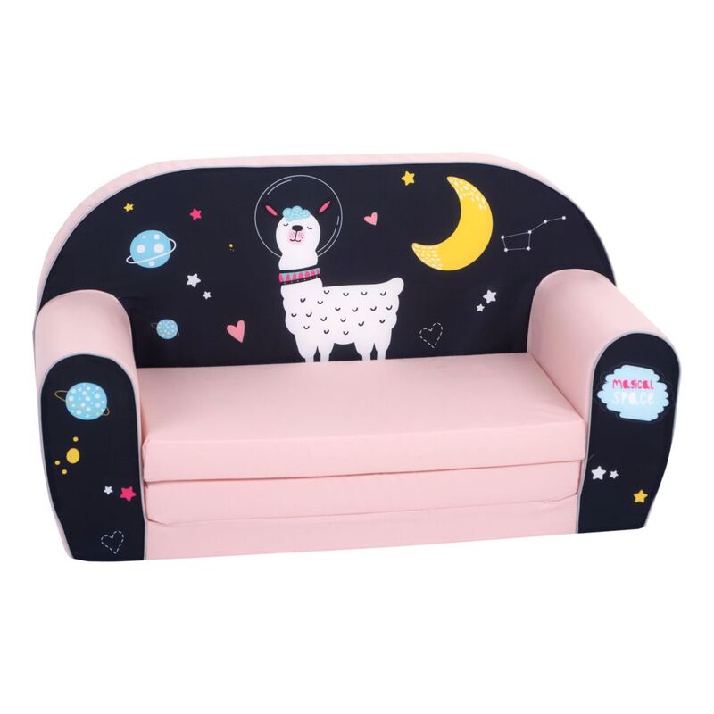 Delsit Lama In Space Kids' Sofa Bed Light Pink