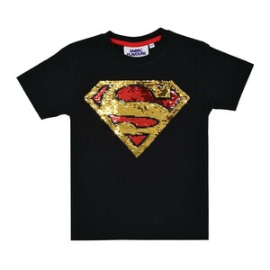 Fabric Flavours Superman Flip Sequin Boys T-Shirt Black