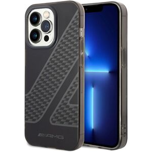 AMG Frosted PC Case - Checkered Pattern for iPhone 14 Pro - Black